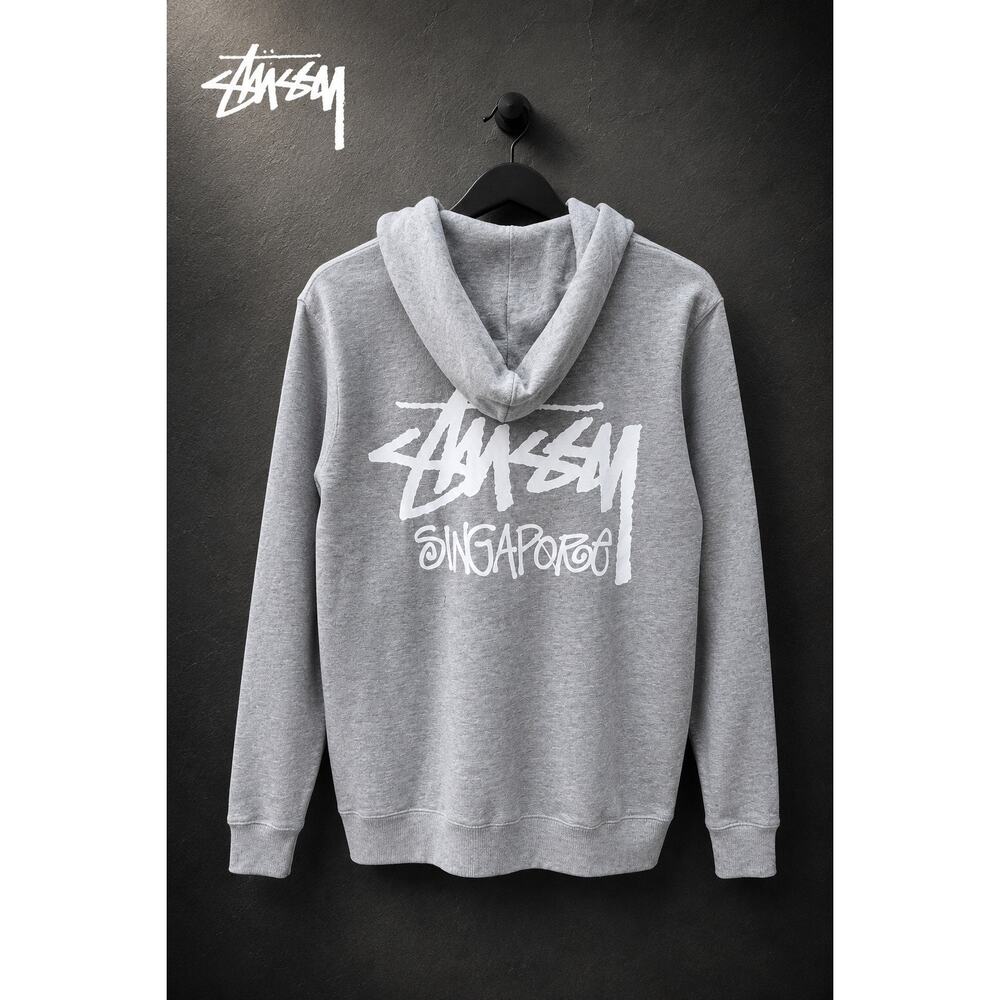 Stussy Singapore Chapter Zip Hoodie Large NWOT Gray Archive Rare Cut Tag